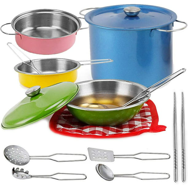 Details about   Children Kids Kitchen Utensils Pots Pans Play Toys Dishes Food Cook Cookin F5V8